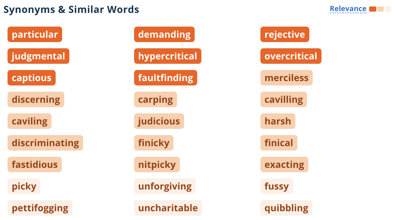 synonyms of the word "critical"